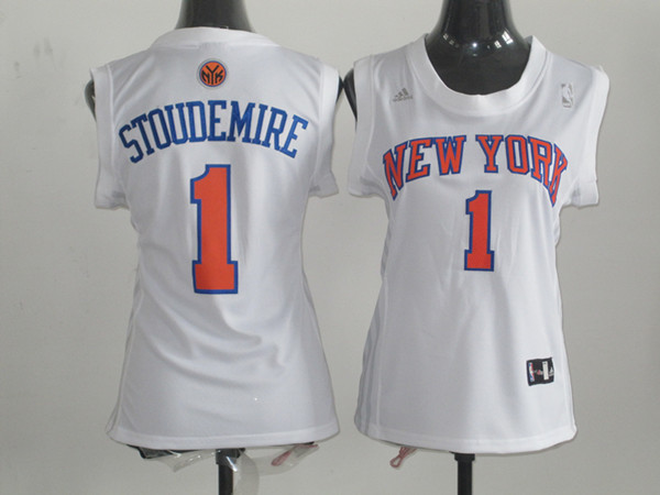 2017 Women NBA New York Knicks #1 Stoudemire white jerseys->women nba jersey->Women Jersey